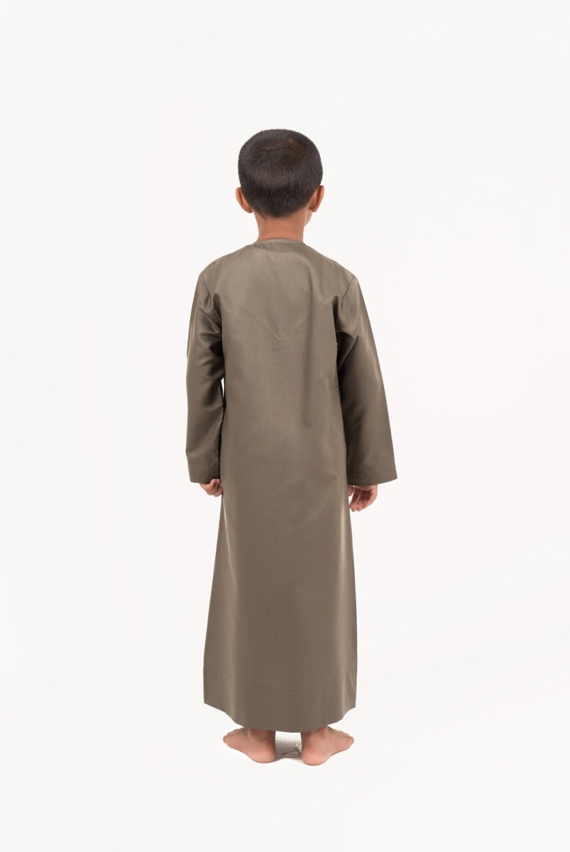 Kids Emerald Emirati Thobe with Gold Calligraphy Jubba Thobes