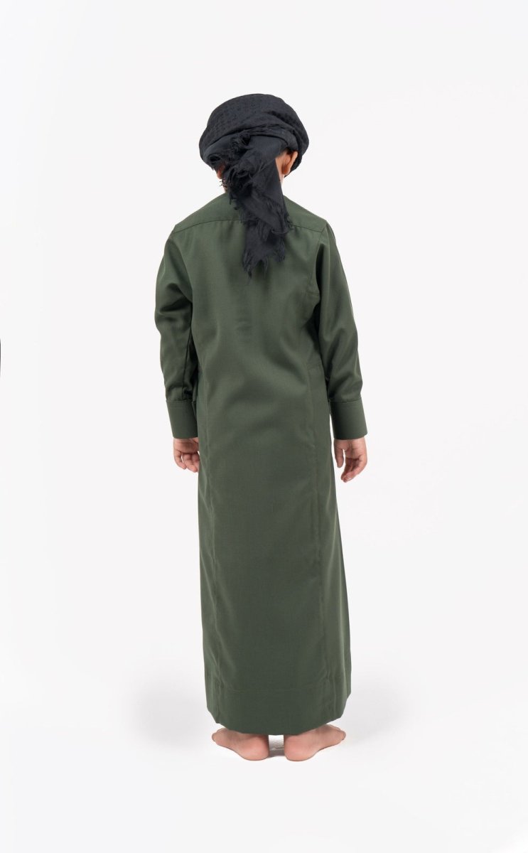 Kids Saudi Hijazi Imperial Fern Cashmere Wool Jubba Thobe