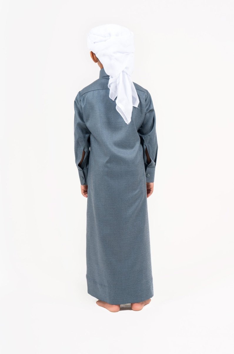 Kids Qatari Teal Cashmere Wool Jubba Thobe