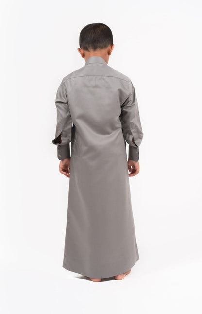 Kids Kuwaiti Light Grey Jubba Thobes