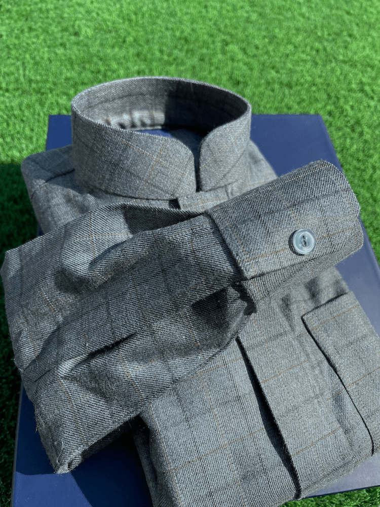 Deep-grey-cashmere-wool-checkered-abadhi-close-collar