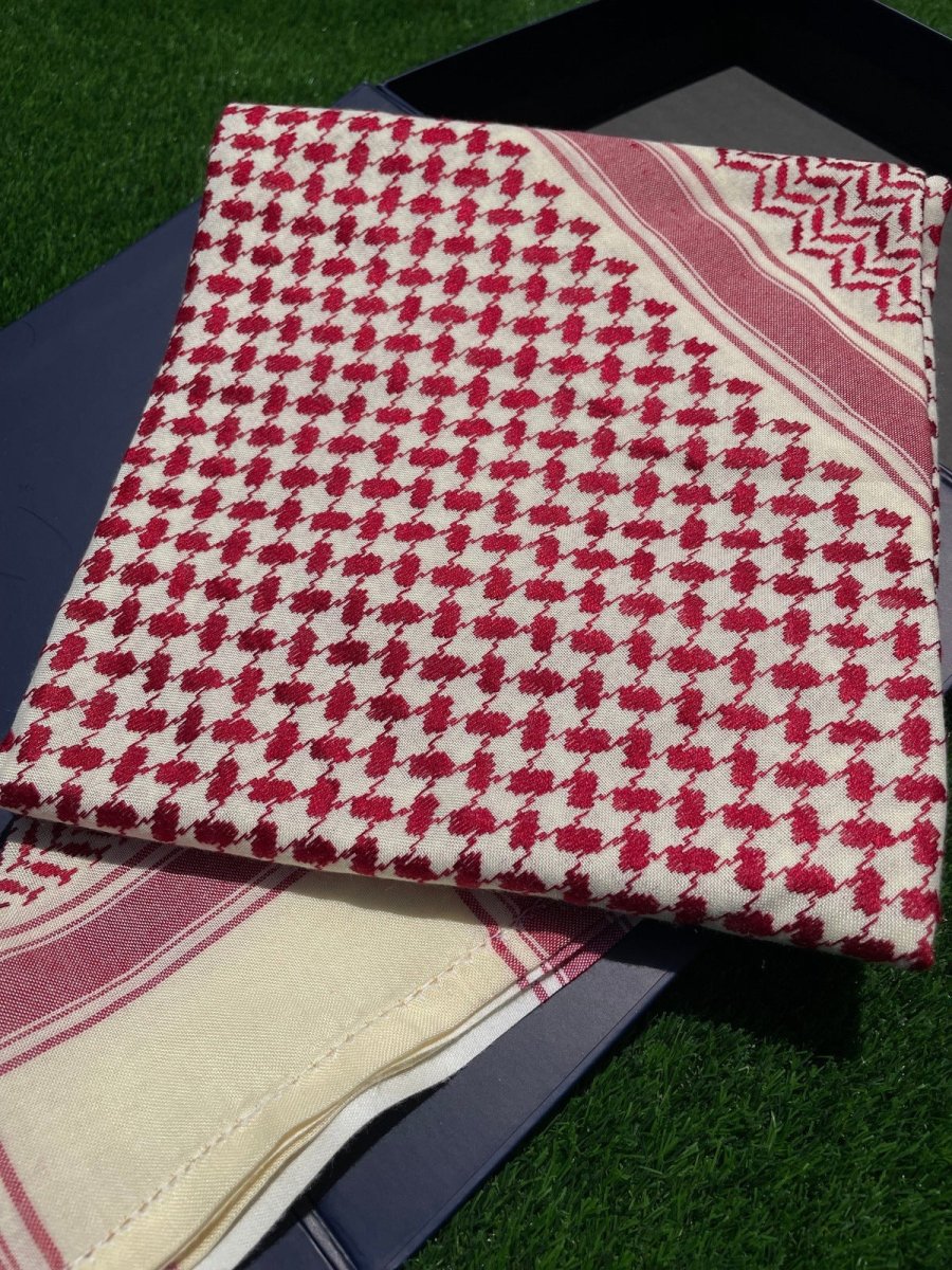 Unisex Burgundy Royale 3 Piece Keffiyeh Scarf Set