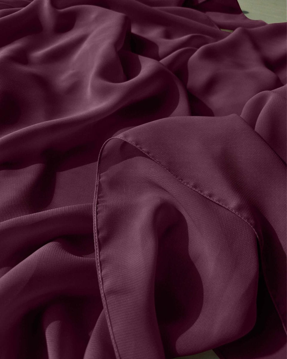 Premium Deep Plum Chiffon Hijab Scarf