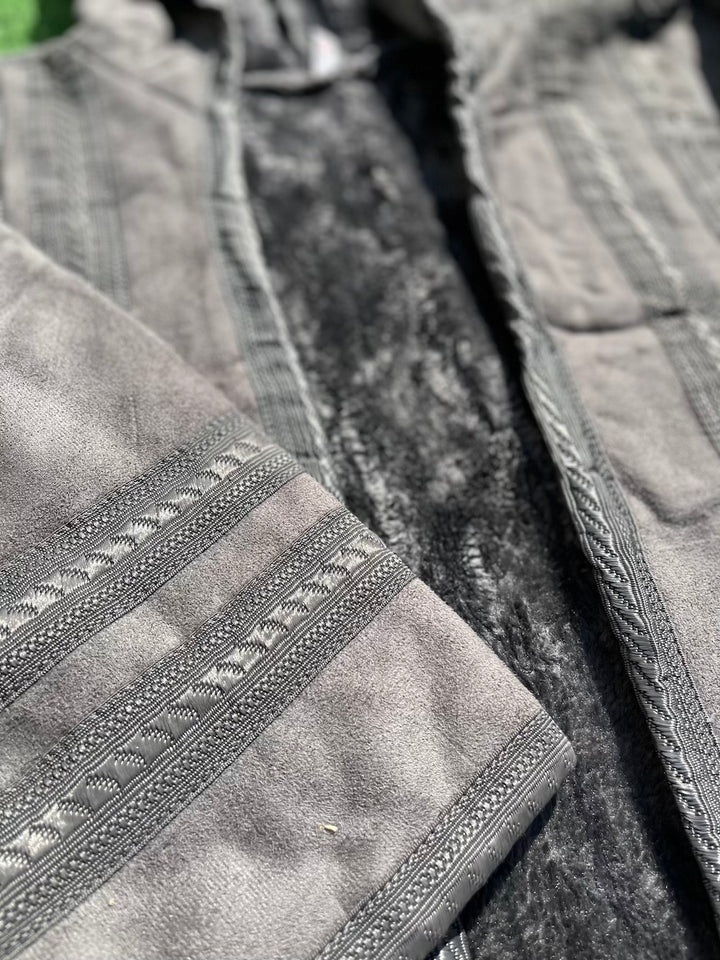 Manteau De Fourrure Syrienne Farwa Gris