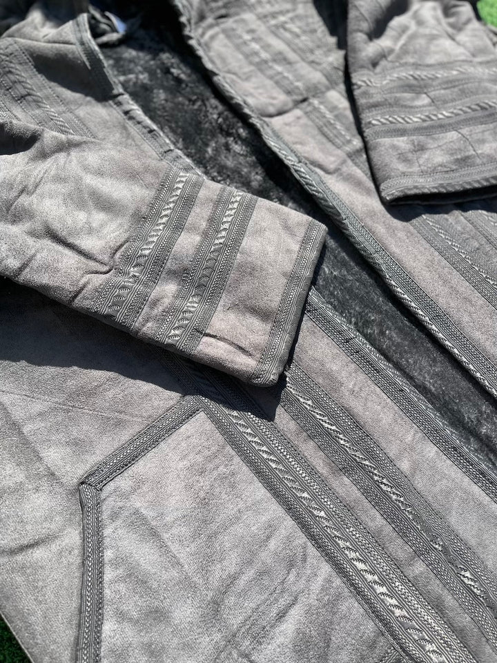 Manteau De Fourrure Syrienne Farwa Gris