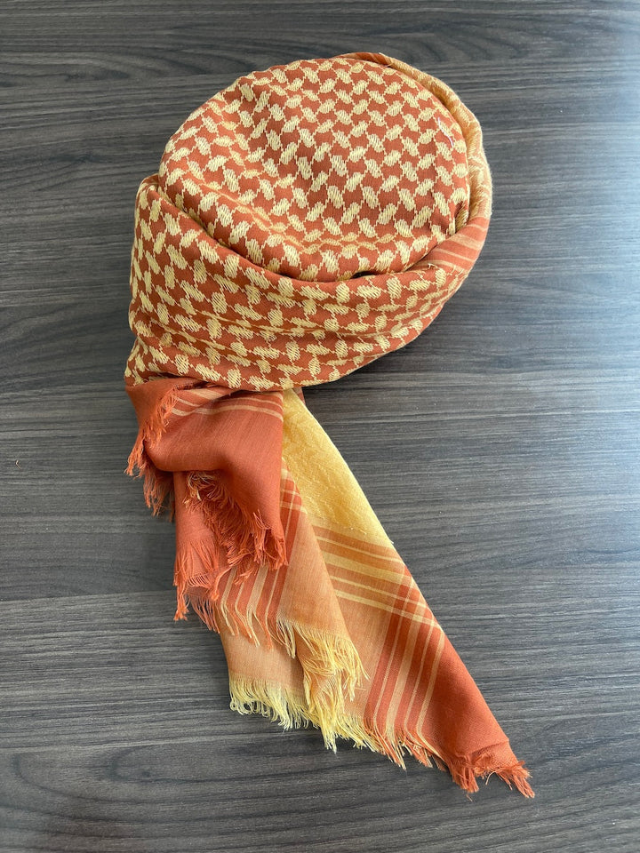 Mens Ready Made Orange Arab Hat Keffiyeh