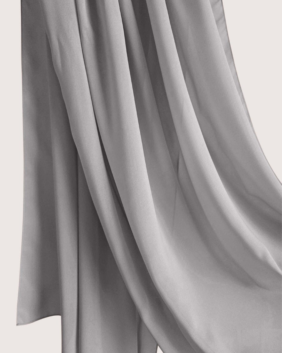 Premium Light Grey Chiffon Hijab Scarf