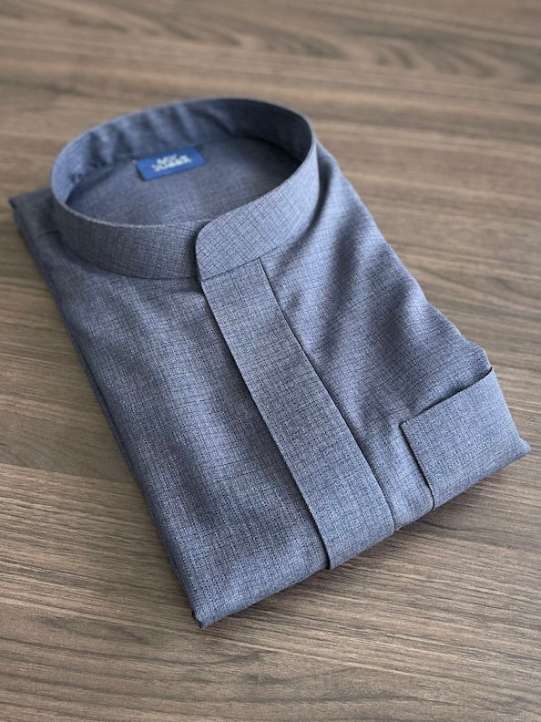 Mens Deep Blue Kuwaiti style thobe in cashmere wool