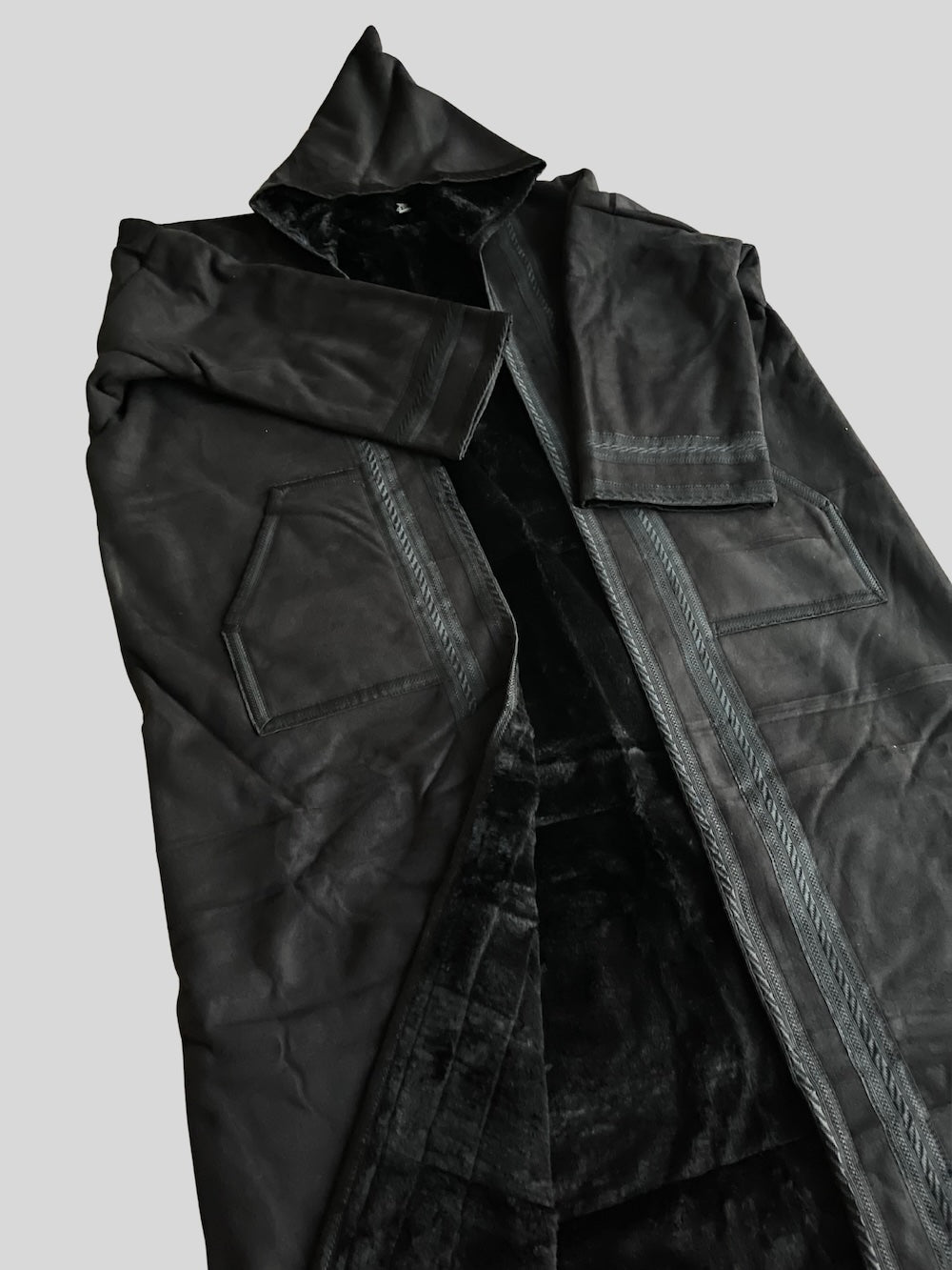 معطف فروة فروى سوري أسود