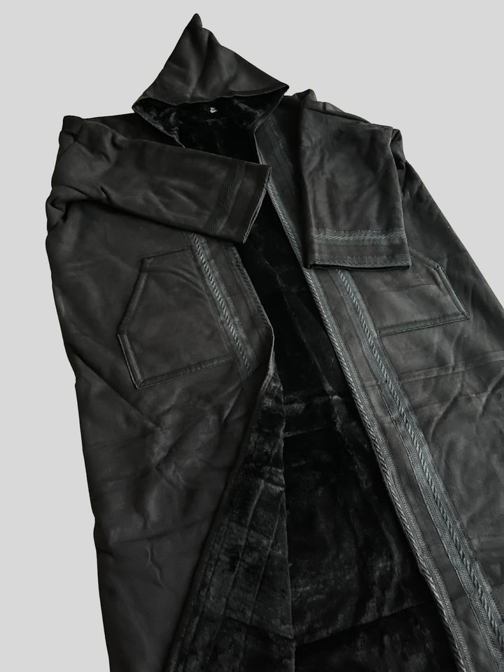 معطف فروة فروى سوري أسود