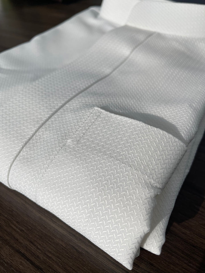 Mens Off White Embossed Thobe