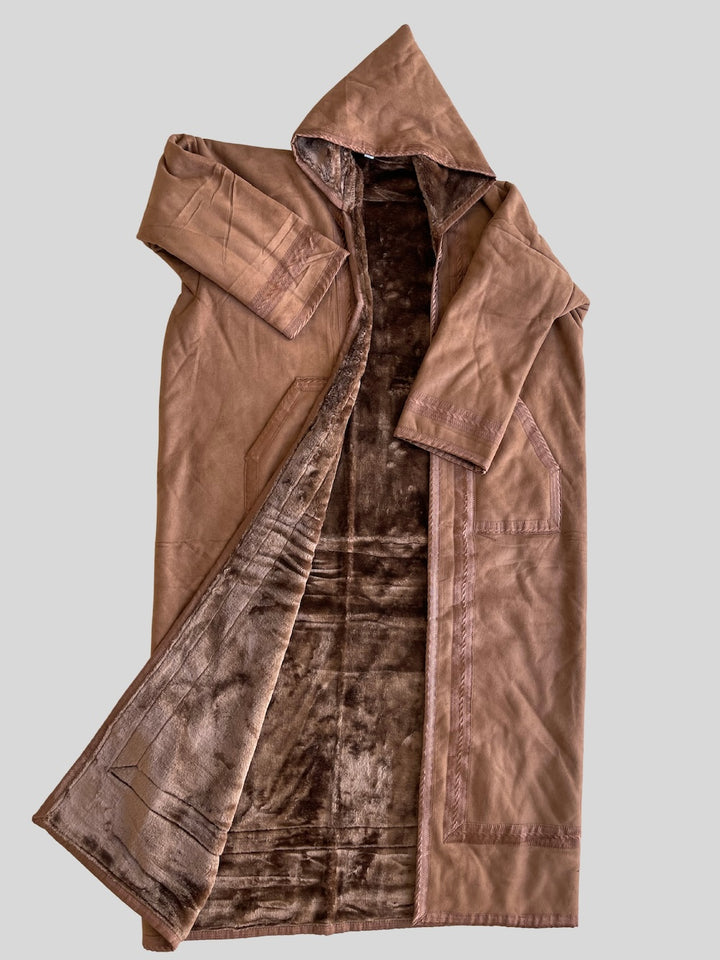 سوريا فاروا معطف فرو الشوكولاتة بني