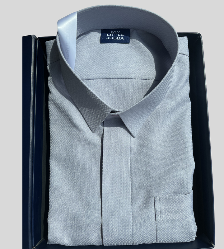 Mens Kuwaiti Diamond Embossed Thobe with Visible Buttons