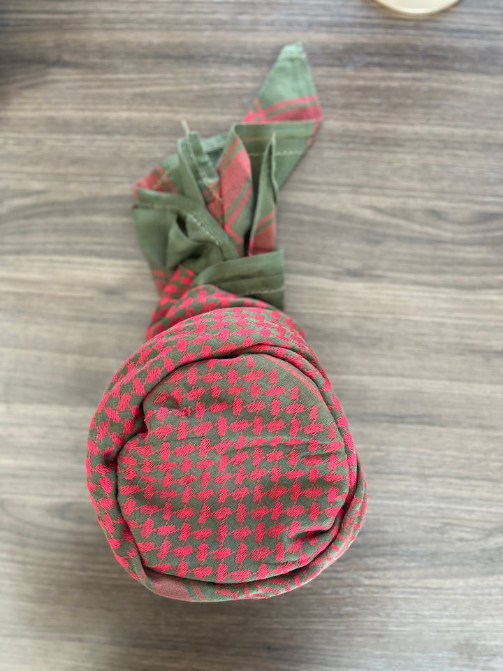 Chapeau arabe rouge et vert prêt à l'emploi pour hommes Keffiyeh