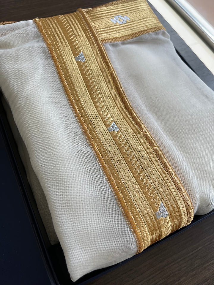 Men's High Quality Off-White Bisht