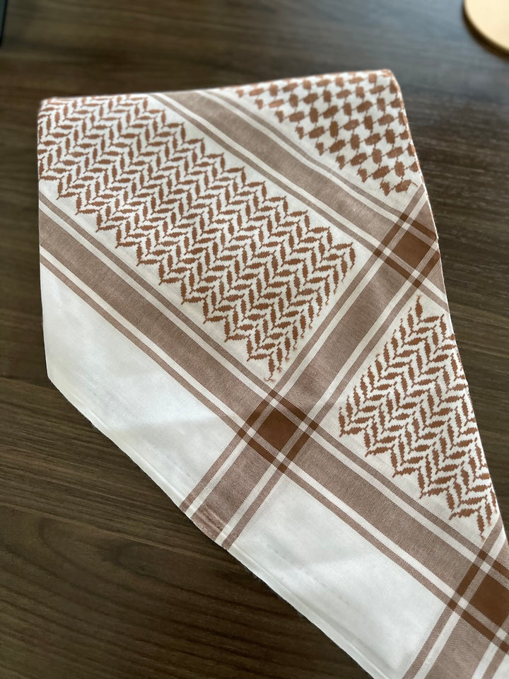 وشاح كوفية ثقيل الوزن باللونين البرونزي والأبيض للجنسين