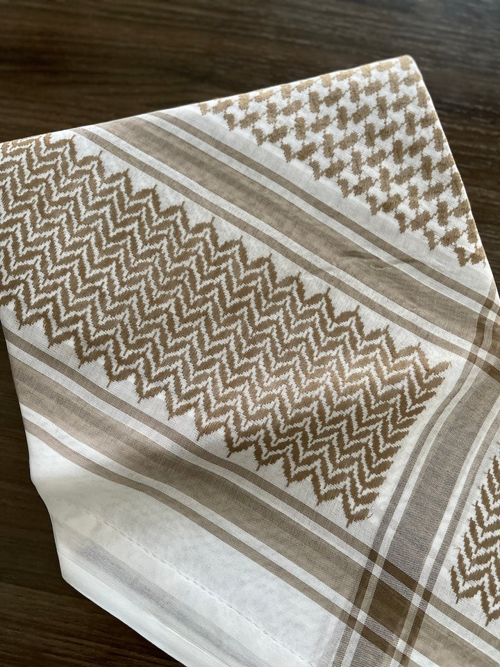 وشاح كوفية ثقيل الوزن باللونين البرونزي والأبيض للجنسين