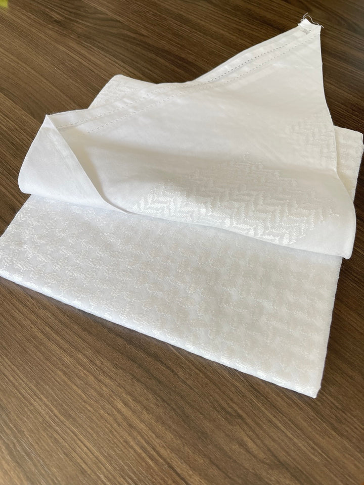 وشاح كوفية شماغ فاخر باللون الأبيض للجنسين 100% قطن