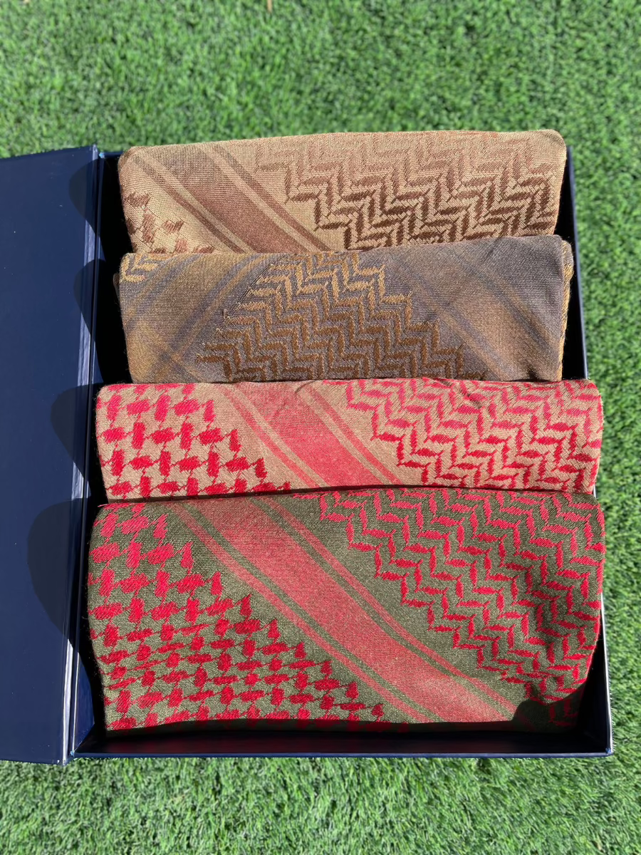 Opulent Ember 4 Piece Premium Keffiyeh Scarf Set Unisex