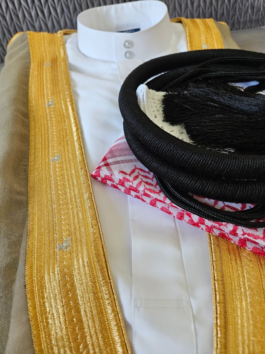 Mens Saudi Thobe 5 Pcs Set (Red Shemagh) - Nikah, Weddings, Special ...