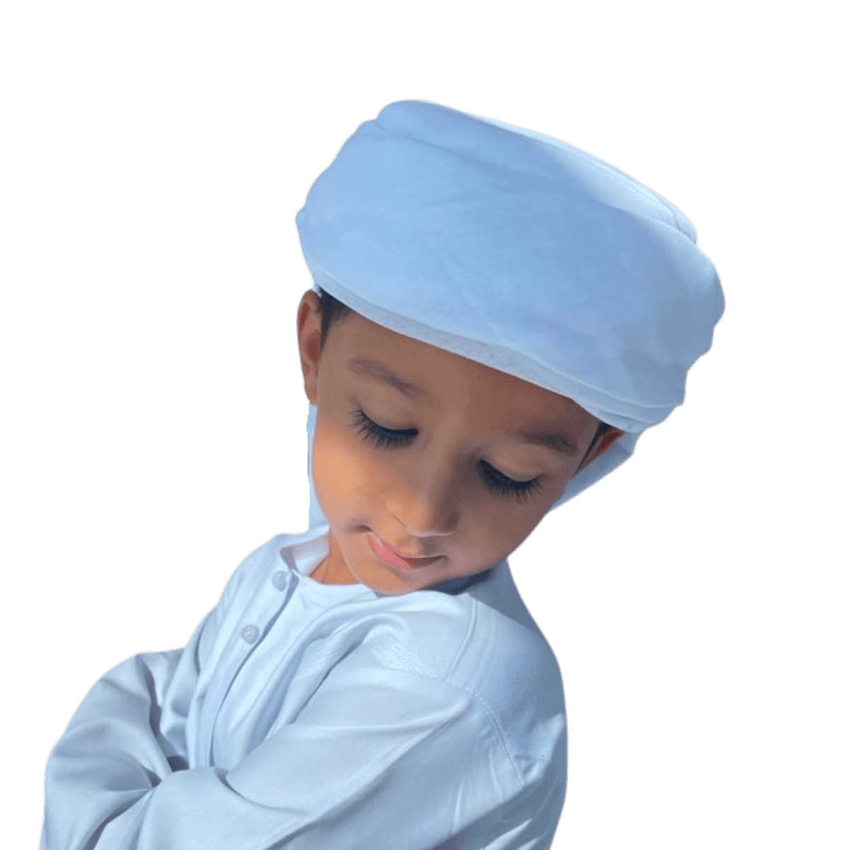 Kids Ready Made White Arab Hat Ghutra Keffiyeh