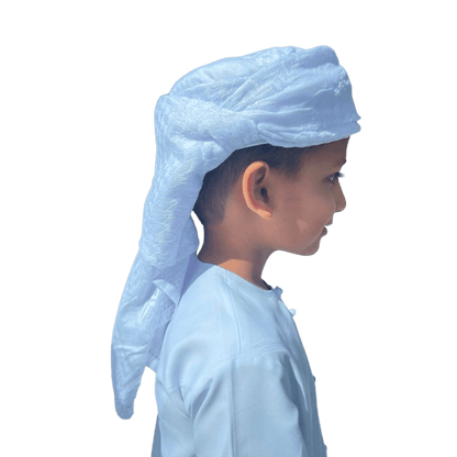 Kids Ready Made White Arab Hat Hamdani Shemagh Keffiyeh