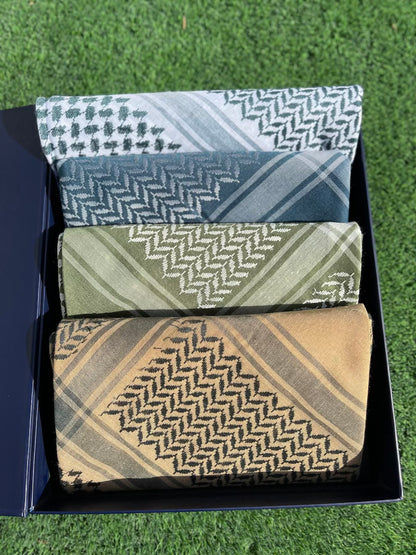 Verdant Mirage 4 Piece Premium Keffiyeh Scarf Set Unisex