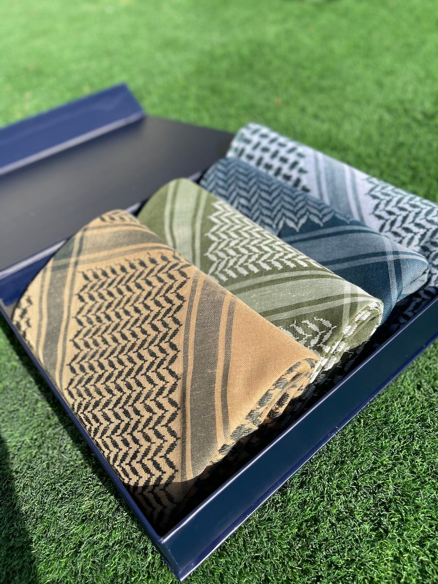 Verdant Mirage 4 Piece Premium Keffiyeh Scarf Set Unisex