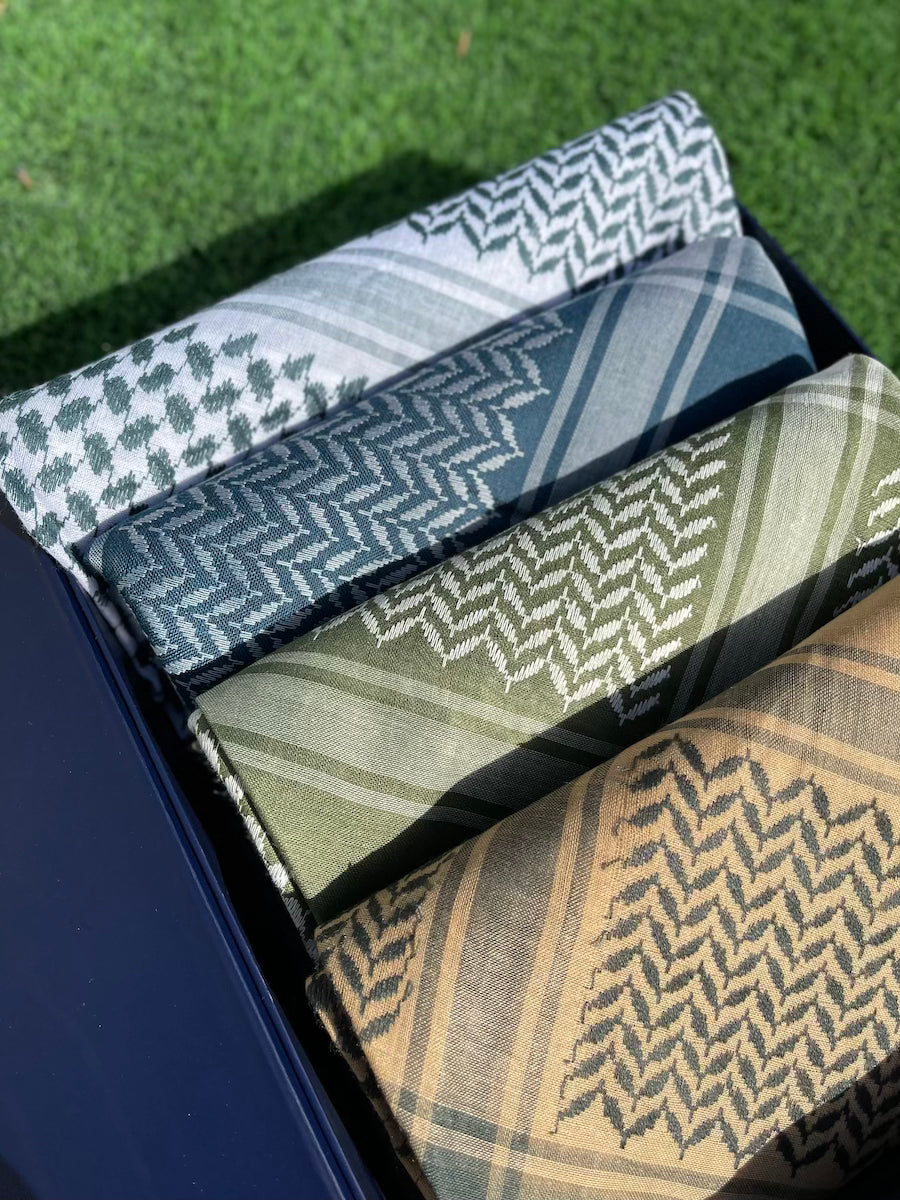 Verdant Mirage 4 Piece Premium Keffiyeh Scarf Set Unisex