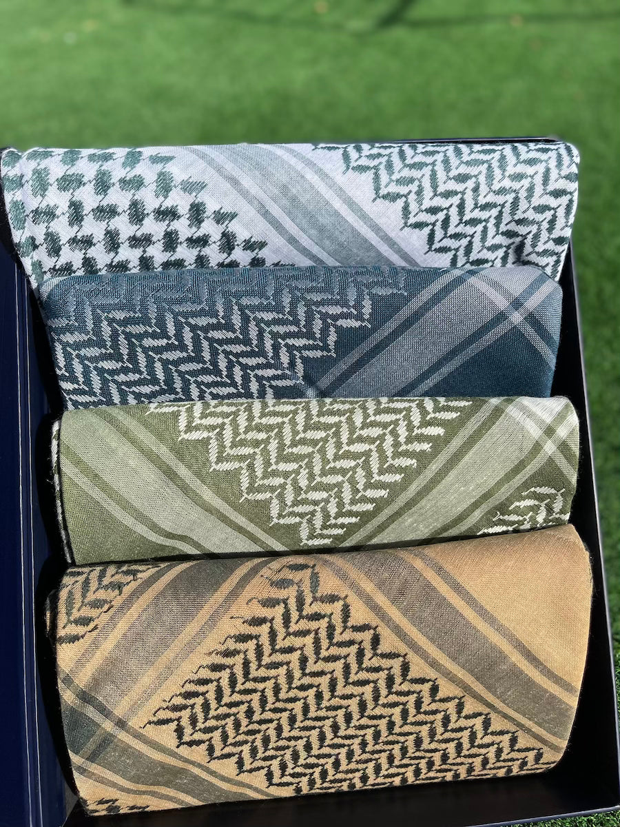 Verdant Mirage 4 Piece Premium Keffiyeh Scarf Set Unisex