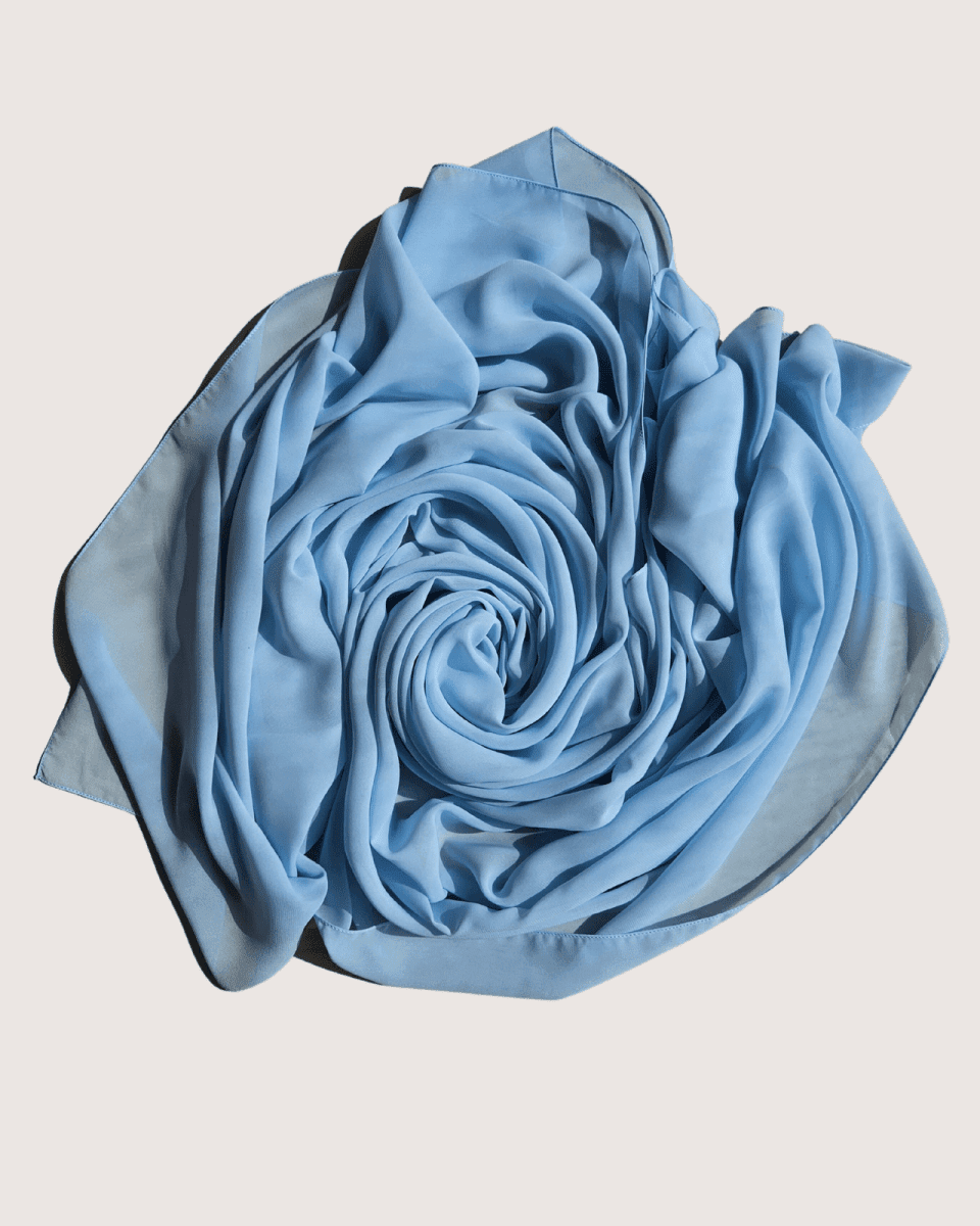 Premium Blue Chiffon Hijab Scarf