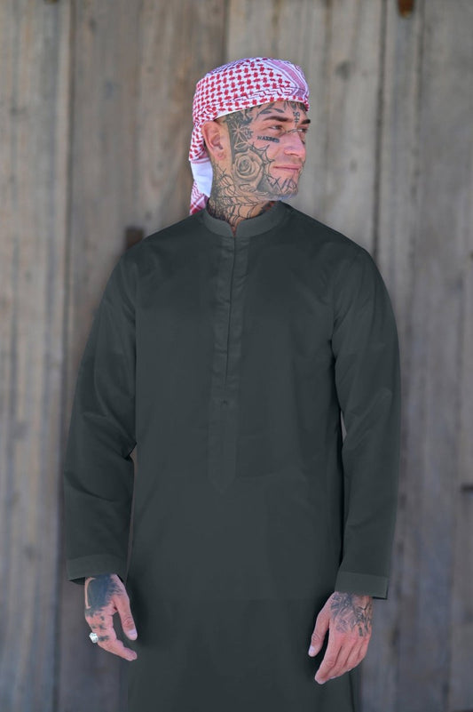 Mens Steel Grey Bahraini Thobe