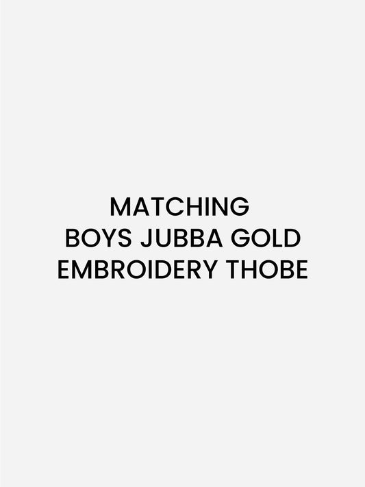 Matching Boys Jubba Gold Embroidery Thobe