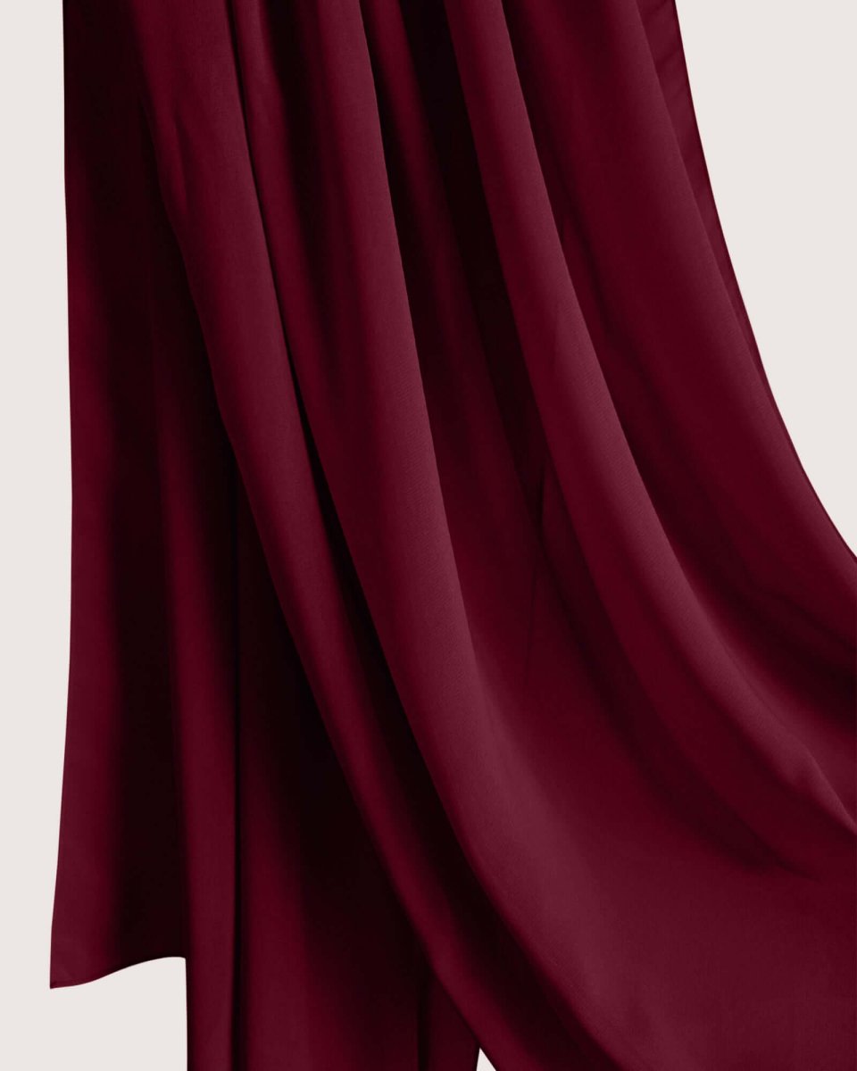 Premium Burgundy Chiffon Hijab Scarf