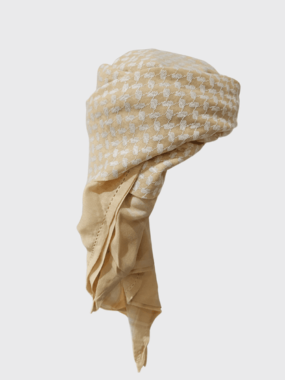 Mens Ready Made Cream and White Arab Hat Shemagh Keffiyeh