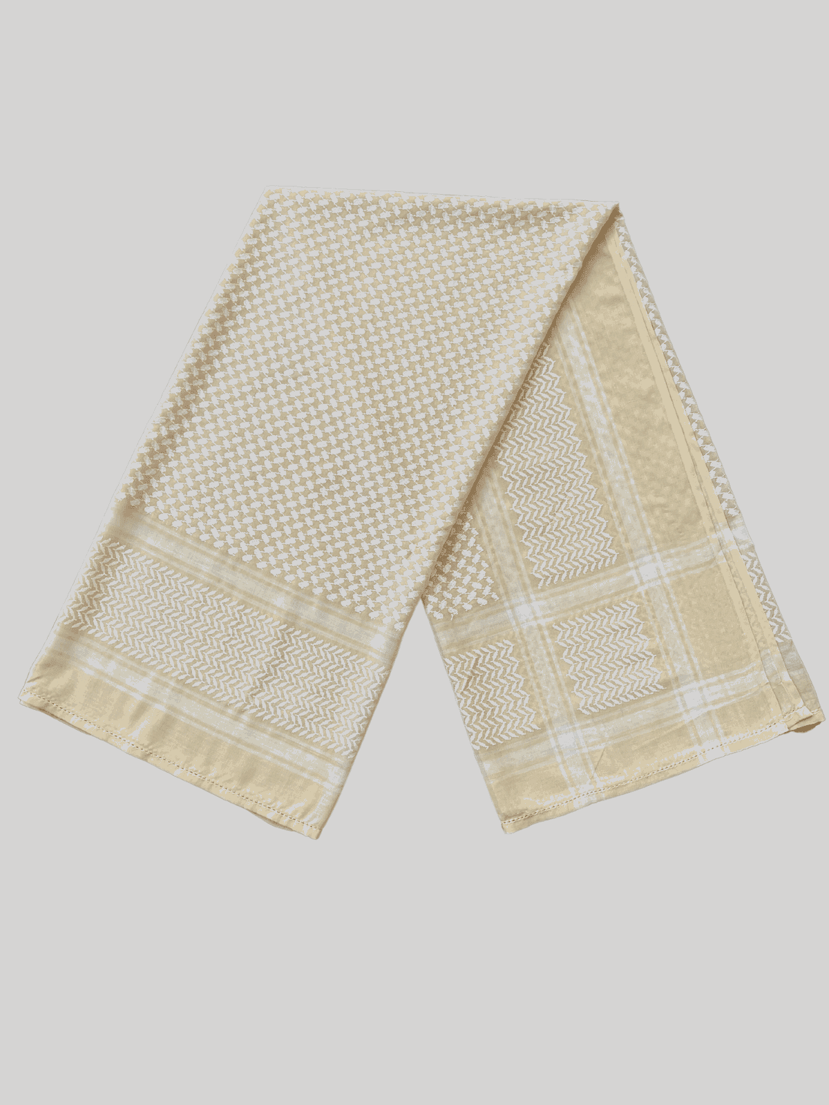 Mens Cream and White Keffiyeh Scarf