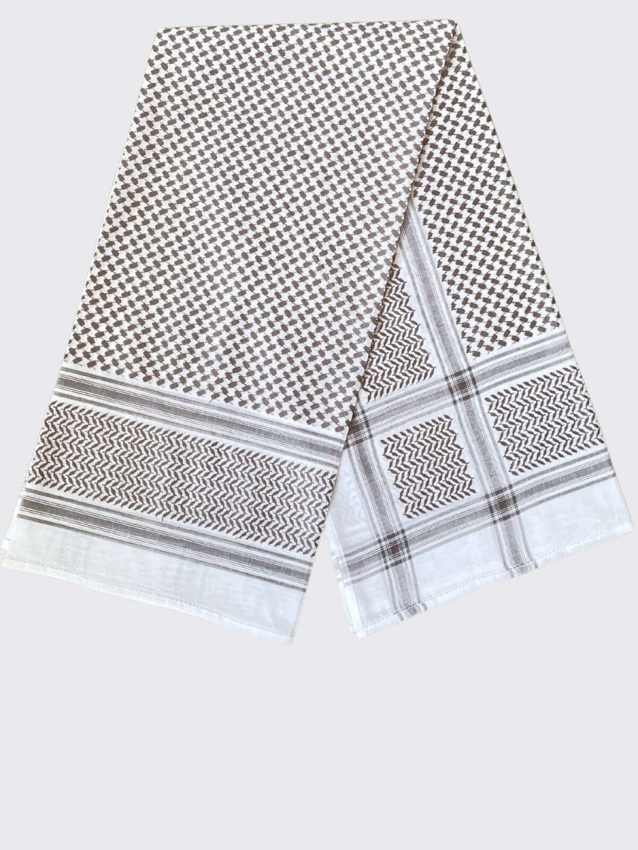 Unisex Dark Grey and White Keffiyeh Scarf