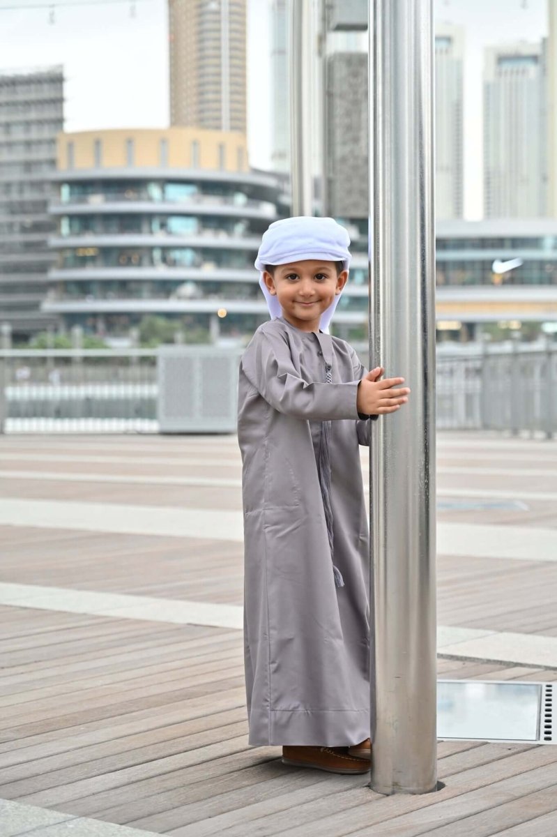 Grey Emirati Baby Jubba