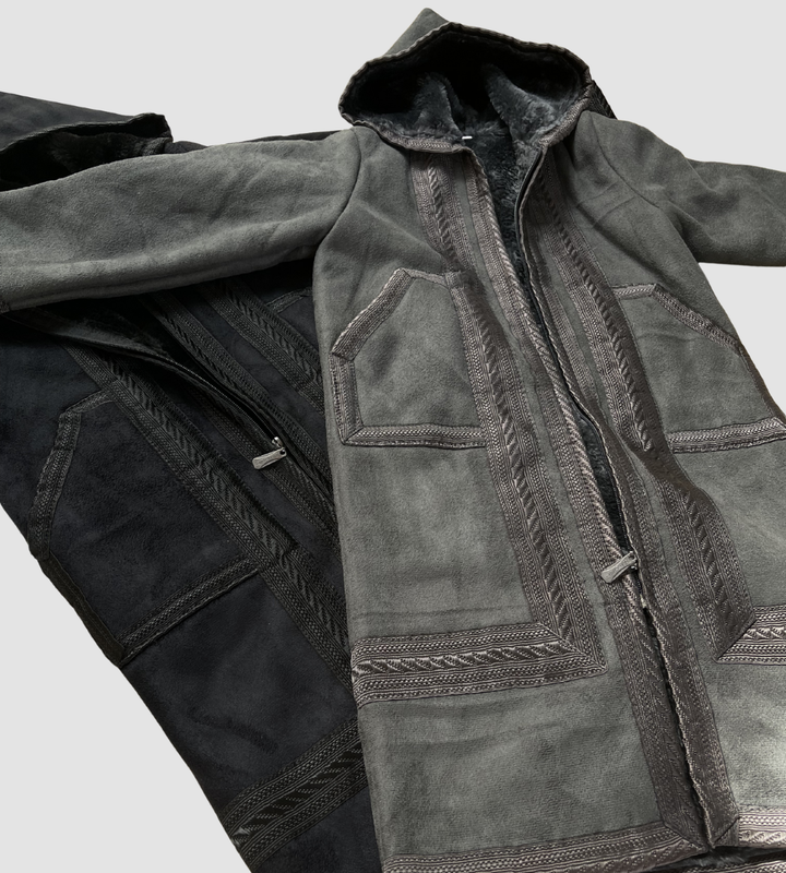 Abrigo de piel sirio Farwa Marrón oscuro