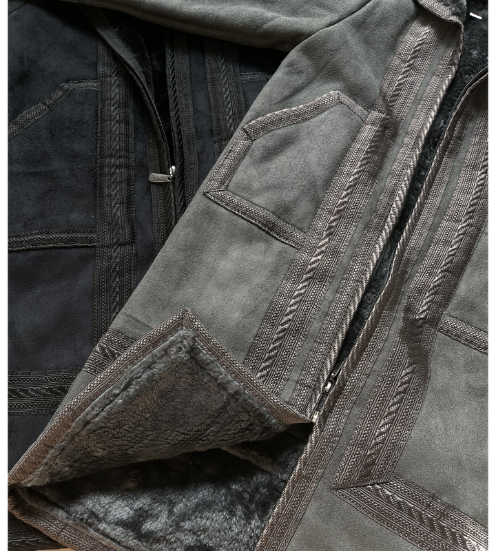 Abrigo de piel sirio Farwa Marrón oscuro