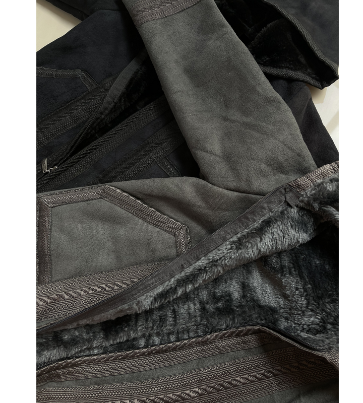 Abrigo de piel sirio Farwa Marrón oscuro