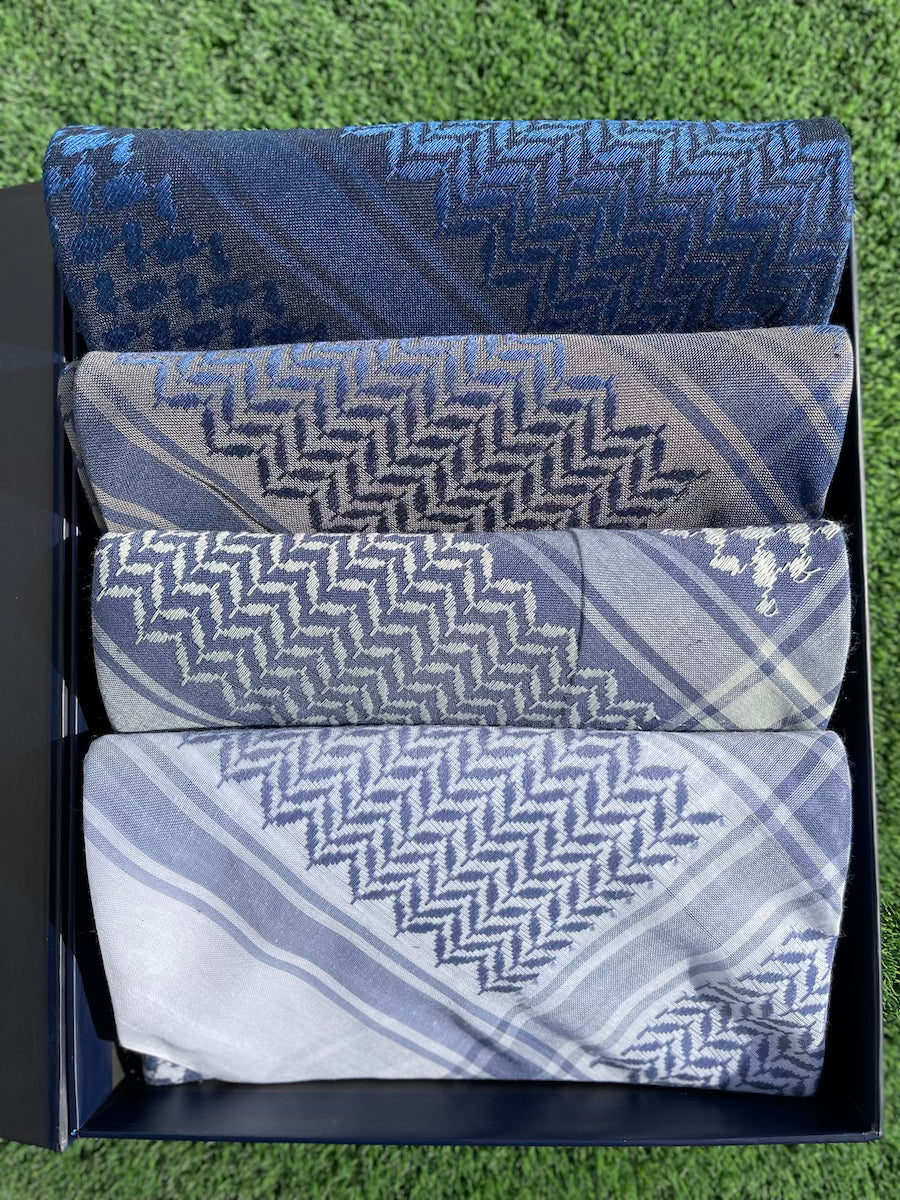 Midnight Blue Collection 4-Piece Keffiyeh Box Set - Limited Edition