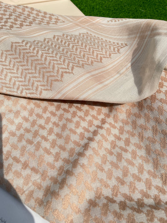 Mens Beige Luxury Shemagh Scarf