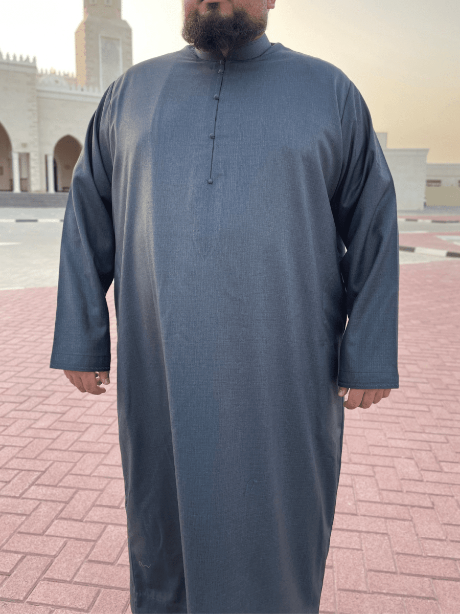 Mens Blue Cashmere Wool Bahraini Thobe