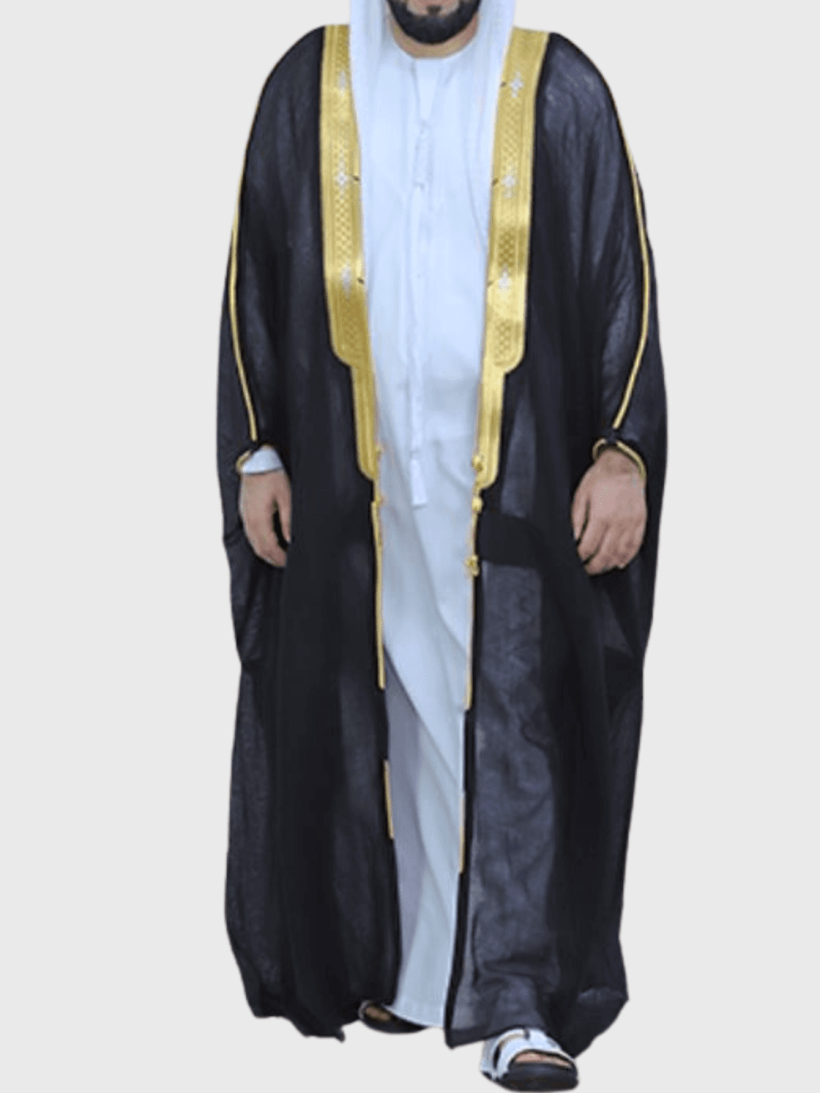 Men's Black High Quality Bisht