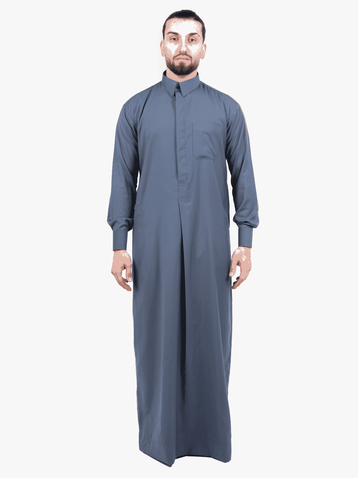Mens Pastel Blue Cashmere Wool Qatari Thobe | Thawb | Dishdasha |Jubba ...