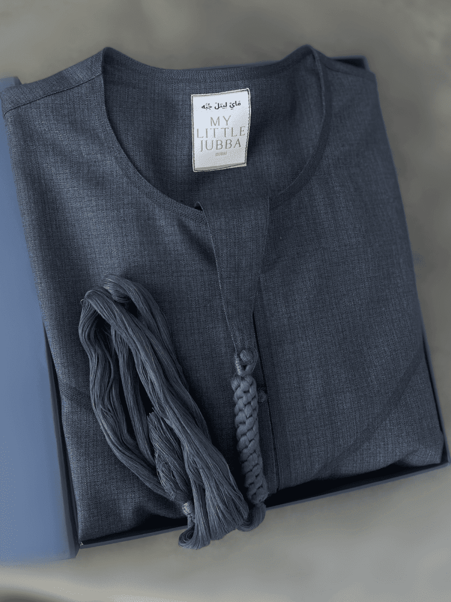 Mens Navy Cashmere Wool Emirati Thobe