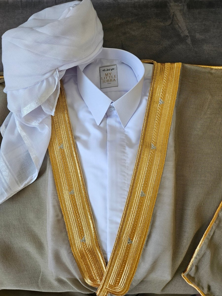 Qatari Full Names Mens Qatari Thobe 3 Pcs Set - Nikah, Weddings, Special Events – My ...