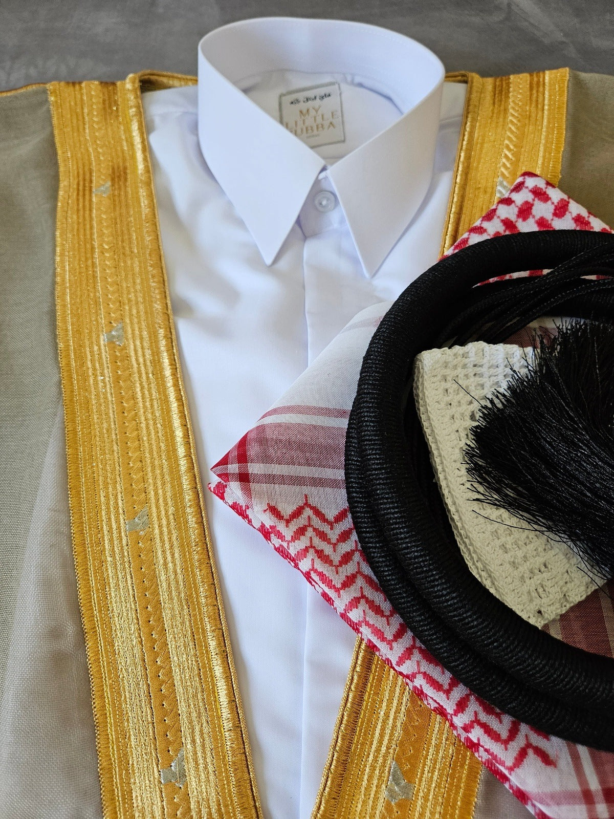 Qatari Full Names Mens Qatari Thobe 5 Pcs Set (White Shemagh) - Nikah, Weddings, Special ...