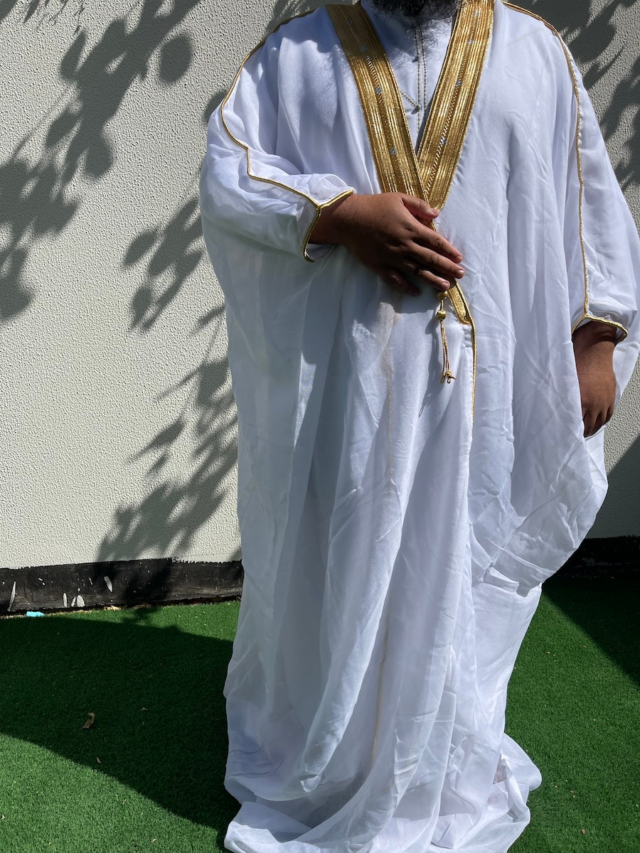 Men's High Quality White Bisht